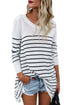 Sexy White Striped Knit Pullover Sweater Top